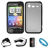 Durable Crystal Hard Case Cover with Black Rubberized TPU Silicone Skin Edg ....