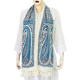 Printed Silk Scarf Asian Fashion Accessory 22 X 72 Inches