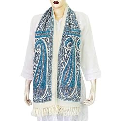 Printed Silk Scarf Asian Fashion Accessory 22 X 72 Inches