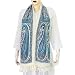 Printed Silk Scarf Asian Fashion Accessory 22 X 72 Inches