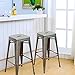 Adeco Gunmetal Silver 30 inch Metal Tolix Style Industrial Chic Chair Counter Stool Barstool, Set of Two