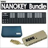Korg NANOKEY Slimline USB Midi Keyboard Controller Black Bundle With Korg Bag for Nanokey & Korg Four-Port USB Hub