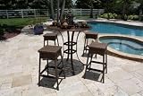 Grenada 5 Piece Slatted Pub Table with Backless Barstools