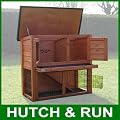 Double Decker With Run Rabbit Hutch Hutches Guinea Pig House Home - Includes SLIDE OUT CLEANING TRAY 3ft (RABBIT MEDIUM)
