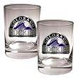 Colorado Rockies 2pc Rocks Glass Set - Primary Logo MLB Baseball