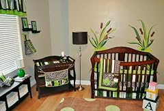 10pc Frog Nursery Crib Bedding Set Brown & Green - Pollywog Pond 
