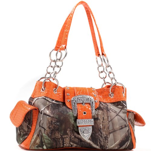 Realtree Camouflage Buckle Accent Shoulder Bag Handbag