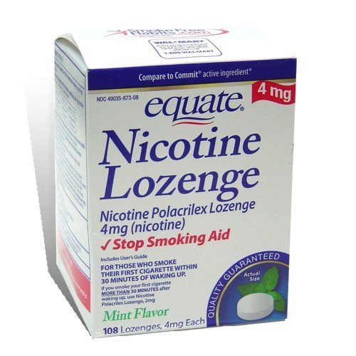 Equate - Nicotine Lozenge - Stop Smoking Aid, Mint Flavor - 4 mg, 108 Lozenges