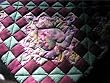 Beautiful Green, Burgandy and Mauve Floral Double Irish Chain Bed Quilt