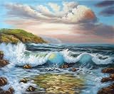 Art Reproduction Oil Painting - Seascapes: Musical Tides - Classic 20 X 24 - Hand Painted Canvas Art