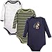 Luvable Friends Hanging Long Sleeve Bodysuits 3PK,Boy Deer, 6-9 Months