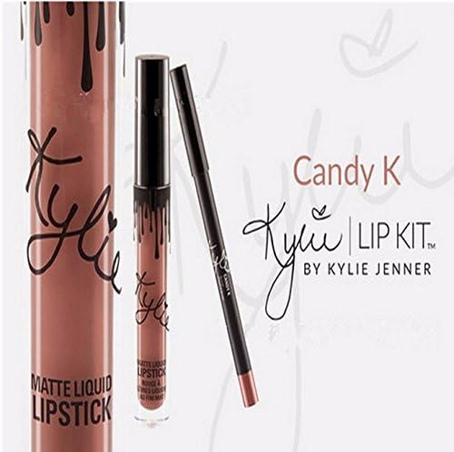 New Female Kylie Long Lasting Lipstick Lip Gloss Liquid Matte Lip Liner Makeup Cosmetic(CANDY K)
