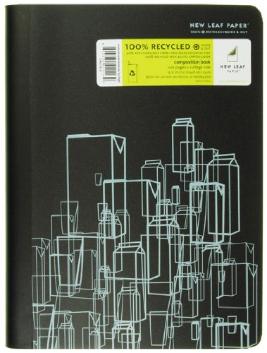 Top Flight New Leaf Paper Recycled Inside and Out Composition Book, 100 Sheets, College Rule (01116)