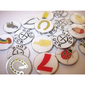 Click to read our review of Geocaching Coins: 20 Assorted Good Luck Geotokens Geocoins Lucky