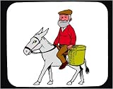Mouse Pad with man, human, body, individuals, individual, persons, basket, transportation, humans, donkey, people, riding, person