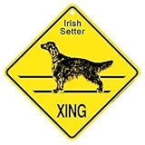 Irish Setter XING サインボード：アイリッシュセター 横断 注意 英語 看板 Made in U.S.A [並行輸入品]