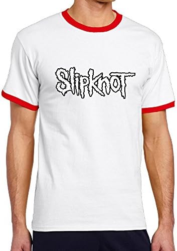 Men's Slipknot Logo Star Crest Short Sleeve Contrast Ringer Tee Shirt