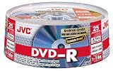 JVC - Taiyo Yuden 16x Speed Archival Grade DVD -R Discs, 25-Disc Spindle Pack, Gold