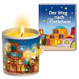 Produkt-Bild: Der Weg nach Betlehem: Adventskalender-Kerze und Minibuch