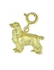 Dazzlers Solid 14k Gold Spaniel Dog Charm Pendant Available in three colors from jewelsberry (weights: 1.9 grams only)