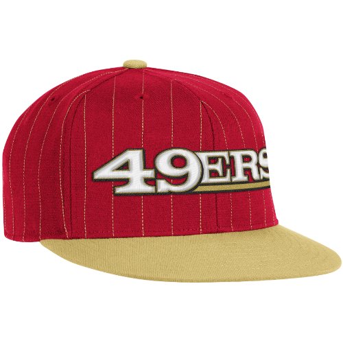 NFL Men's San Francisco 49ers End Zone Flat Visor Flex Hat - Tw84Z (Red, Small/Medium)