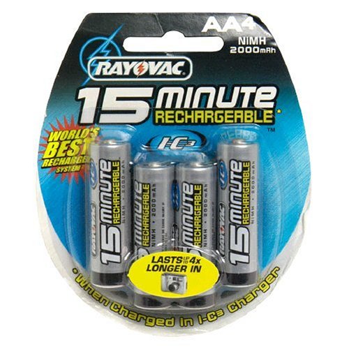 Rayovac I-C3 15 Minute Rechargeable Batteries, AA , 4 batteries