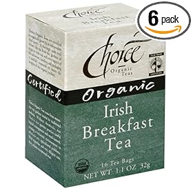 Choice Organic Irish Breakfast Tea, 16-Count Box (Pack of 6)