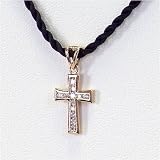 0.22 Carat 14K Rose Gold Diamond Cross Pendant