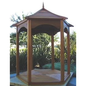10 Foot Western Red Cedar Hexagon Gazebo with Exterior Stain - RCAPG10X12-PS by 
