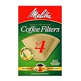 Melitta Cone Coffee Filters, Natural Brown, No. 4, 40-Count Filters (Pack of 12)