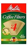 Melitta Cone Coffee Filters, Natural Brown, No. 4, 40-Count Filters (Pack of 12)