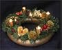 Christmas Advent Ring with Light Candles & Gingerbread Decorations