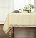 Ultra Luxurious Textured Macrame Trim Fabric Tablecloth By GoodGram - Assorted Sizes & Colors - Beige, 60