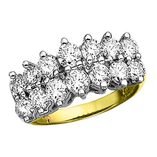 Gold Plated Sterling Silver 2 ct. Cubic Zirconia Wedding Band