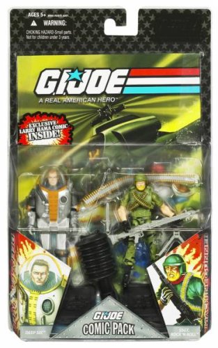 G.I. JOE Hasbro 25th Anniversary 3 3/4 Wave 7 Action Figures Comic Book 2Pack Rock N Roll Deep Six