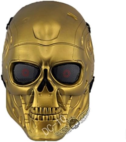 ZJZ Skull Style for Outdoor War Games Halloween Masquerade Mask D10Gold