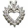 14K White Gold Glare Heart Diamond Pendant