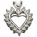 14K White Gold Glare Heart Diamond Pendant