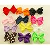 12 Assorted Mini Hair Clip Ribbon Bows For
