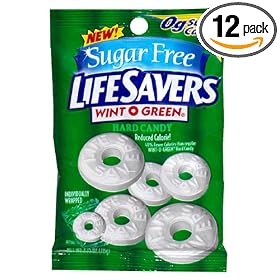 LifeSavers Sugar Free Wint-O-Green Hard Candy, 12 - 2.75-Ounce Bags