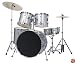 Bridgecraft 5 Pc Drum Set with Cymbals - Silver