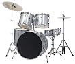 Bridgecraft 5 Pc Drum Set with Cymbals - Silver