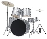 Bridgecraft 5 Pc Drum Set with Cymbals - Silver - B000F1LPGW