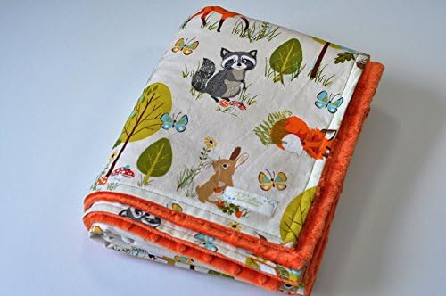 Personalized minky baby blanket - baby minky blanket - Woodland baby blanket - Woodland nursery - Crib blanket - Baby shower gift - Newborn