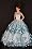 Blue Ball Gown with Light Blue Sequined Lace Details Made to Fit the Barbie Doll