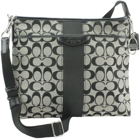 Coach Signature Stripe 12CM File Bag Crossbody