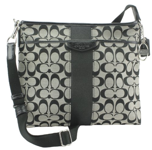 Coach Signature Stripe 12CM File Bag Crossbody