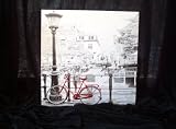 Bild auf Keilrahmen Kunstdruck im Retro Look Fahrrad rot