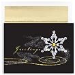 Shimmer Snowflake On Black Holiday Cards -