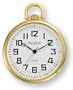 Avalon Gold-Tone Open Face Ultra Thin Railroad Pocket Watch with Chain, # 8980GX